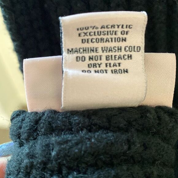 Juicy Couture Love Juicy Embroidered Logo Knit Scarf in Black - Picture 6 of 6